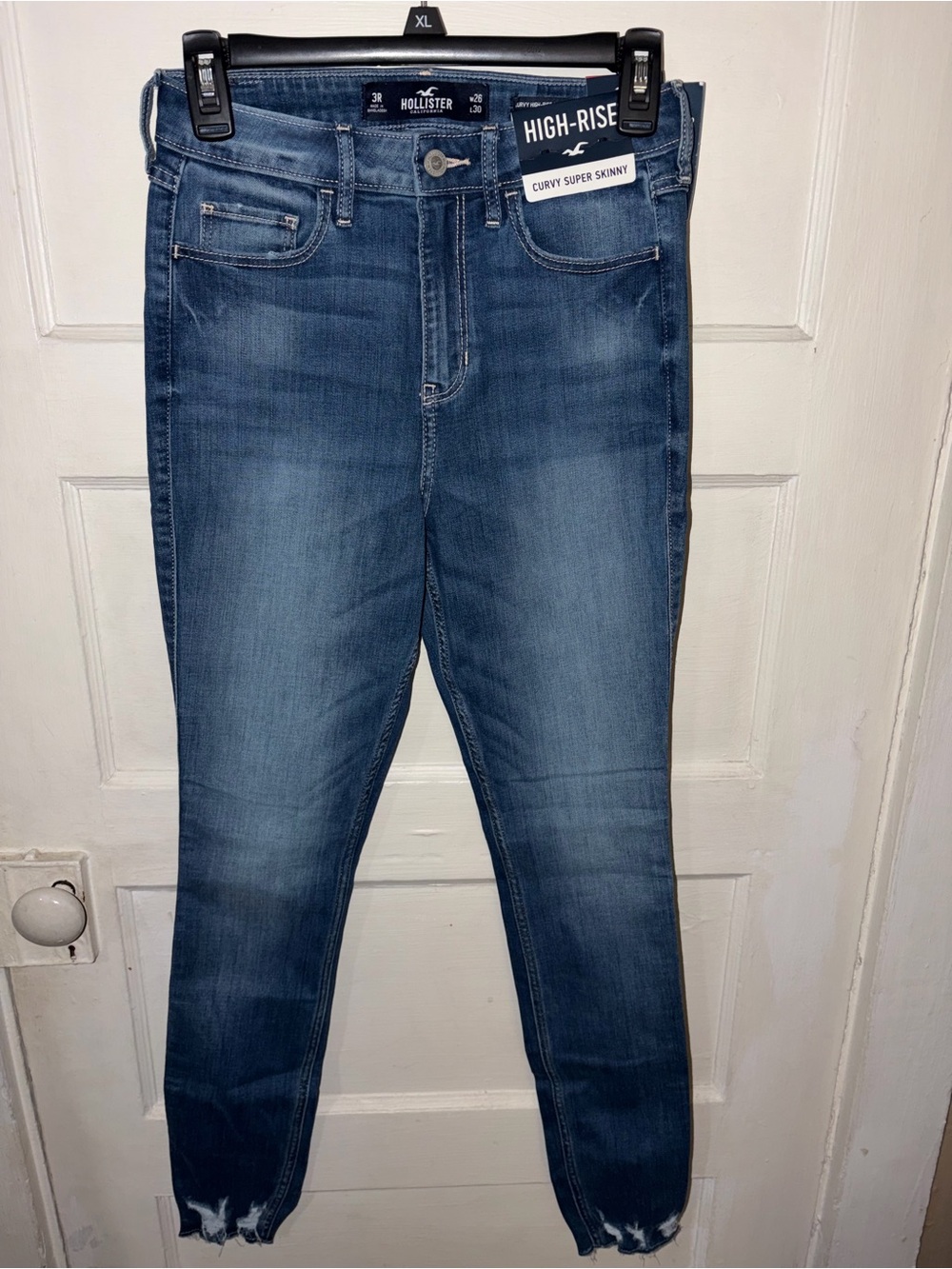 Hollister High-Rise Curvy Super Skinny Jeans - Medium Blue Wash